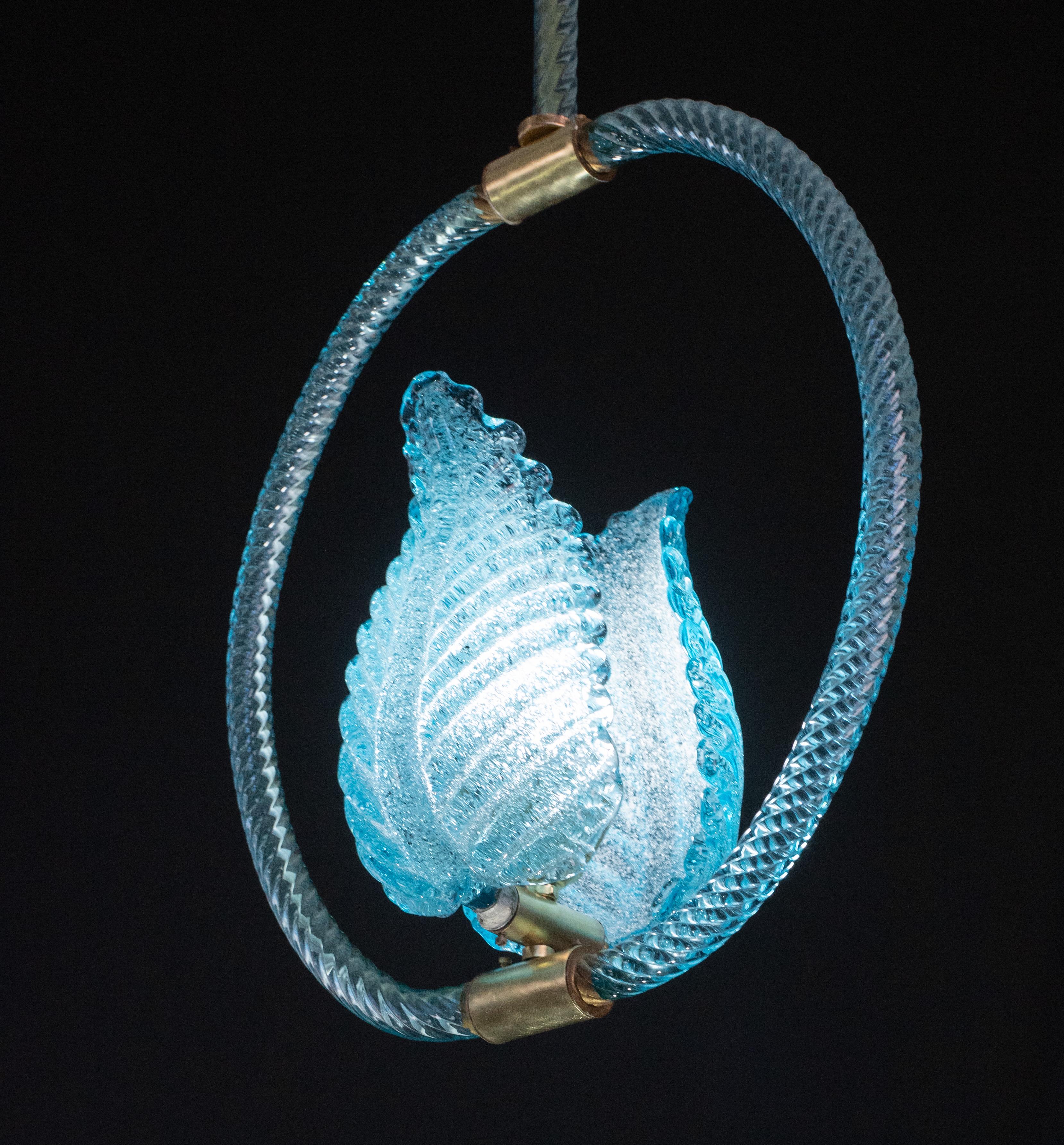 European Blu Jewel Murano Glass Chandelier by Barovier e Toso, 1950s For Sale