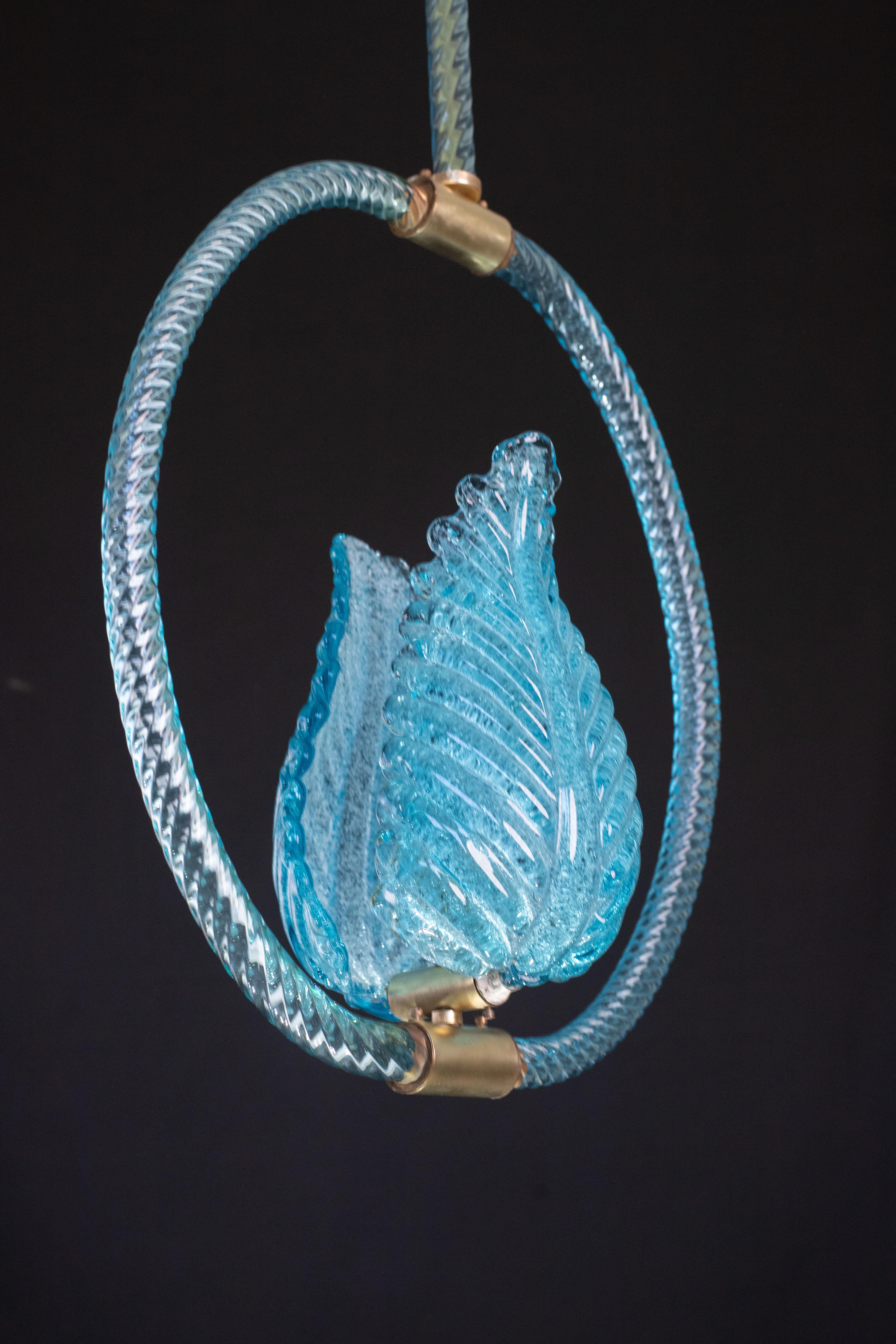Blu Jewel Murano Glass Chandelier by Barovier e Toso, 1950s In Good Condition For Sale In Roma, IT