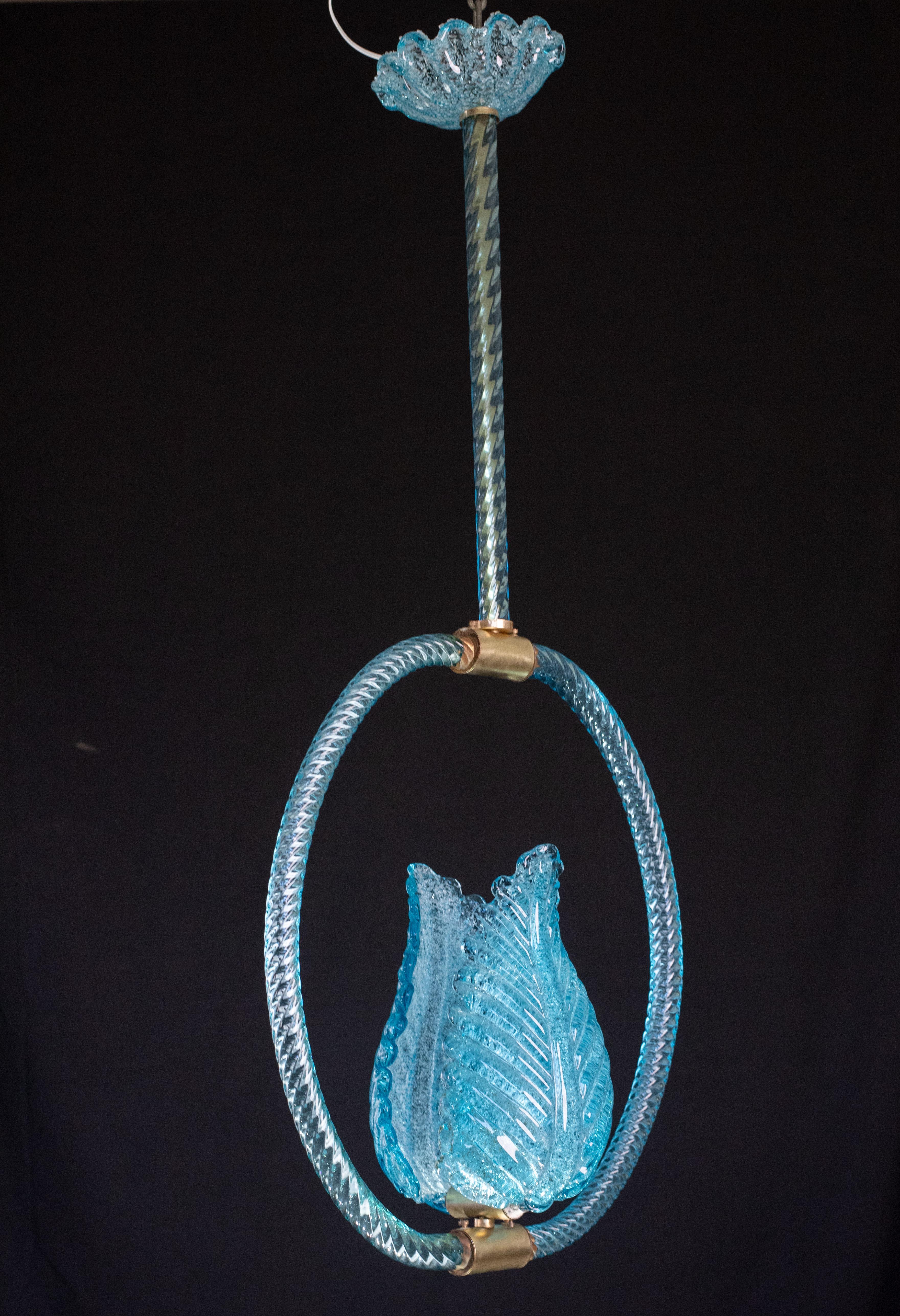 Blu Jewel Murano Glass Chandelier by Barovier e Toso, 1950s For Sale 3