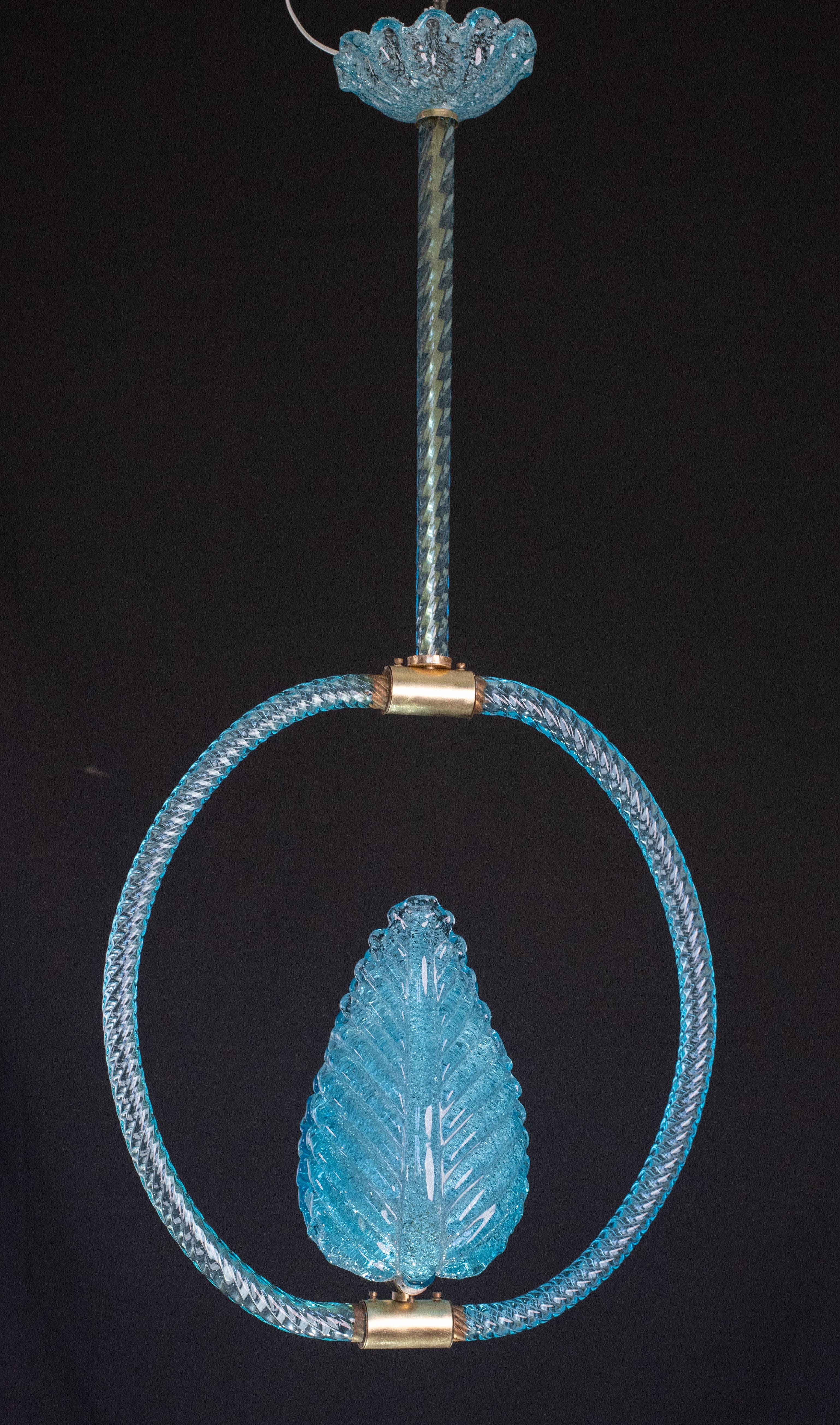 Blu Jewel Murano Glass Chandelier by Barovier e Toso, 1950s For Sale 4