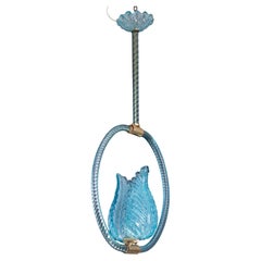Blu Jewel Murano Glass Chandelier by Barovier e Toso, 1950s