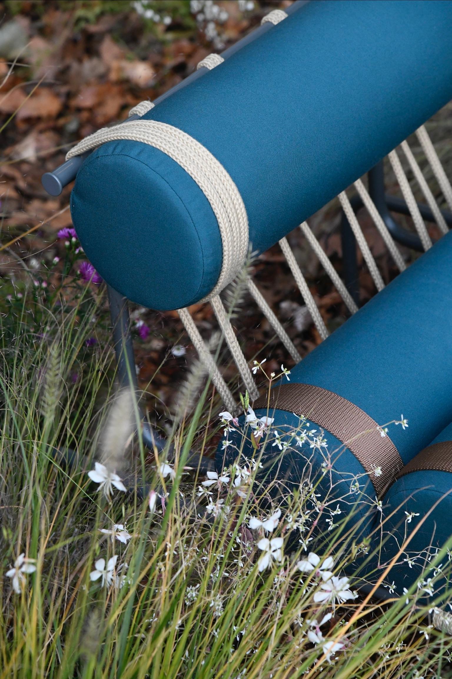Contemporary Blu Lago Plain Kylíndo Outdoor Armchair by Dalmoto For Sale