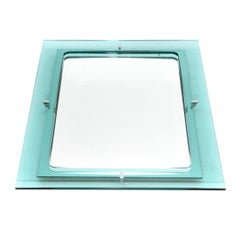 Blue Nile Glass Frame Rectangular Mirror, 1960s
