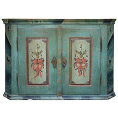 Antique Blu Painted Sideboard Credenza, 1810 