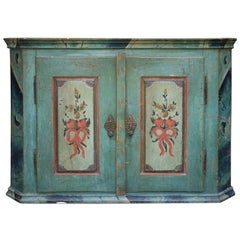 Antique Blu Painted Sideboard Credenza, 1810