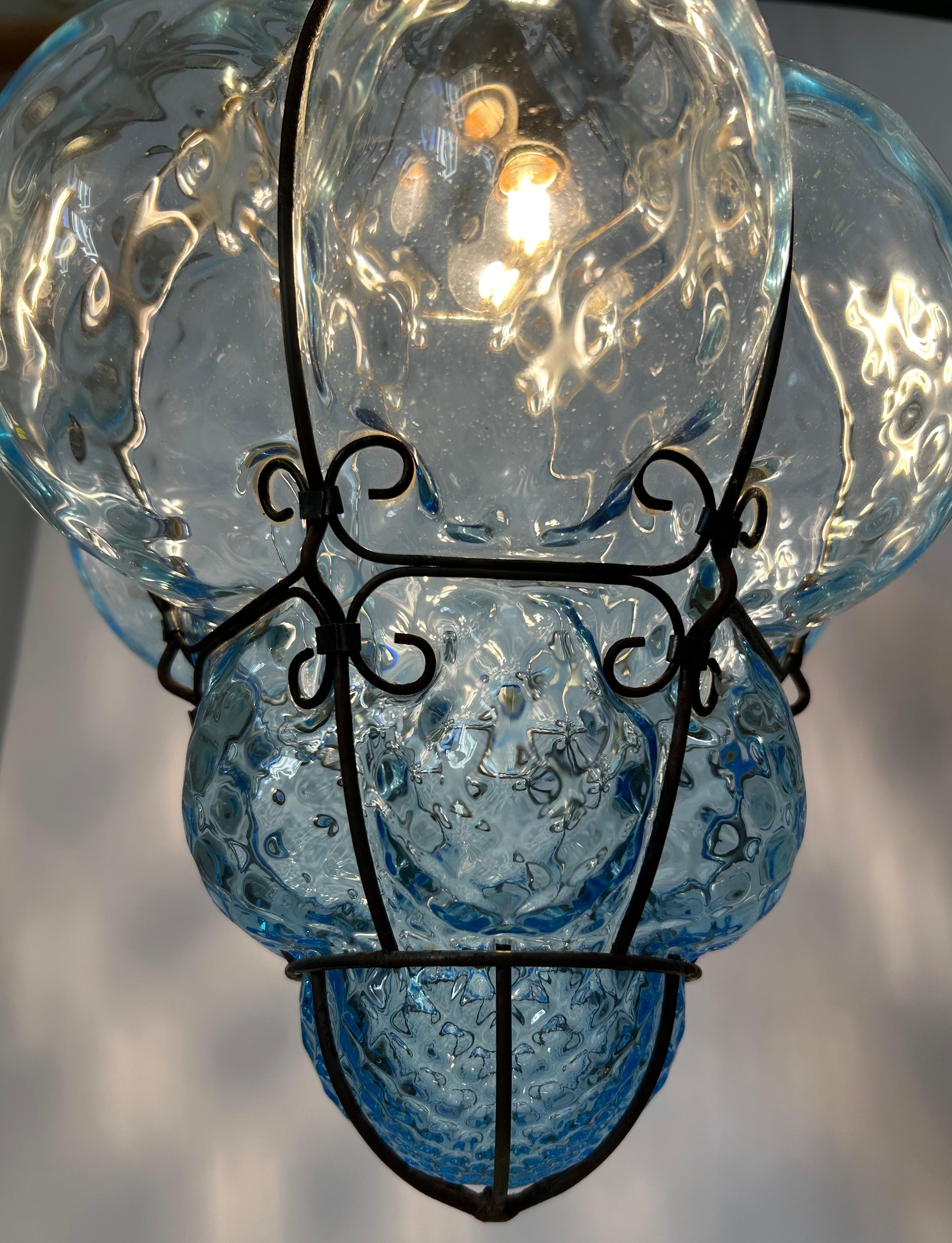 Burbuja Blu Sky, precioso colgante de cristal de Murano, años 80 en Bueno estado para la venta en Budapest, HU