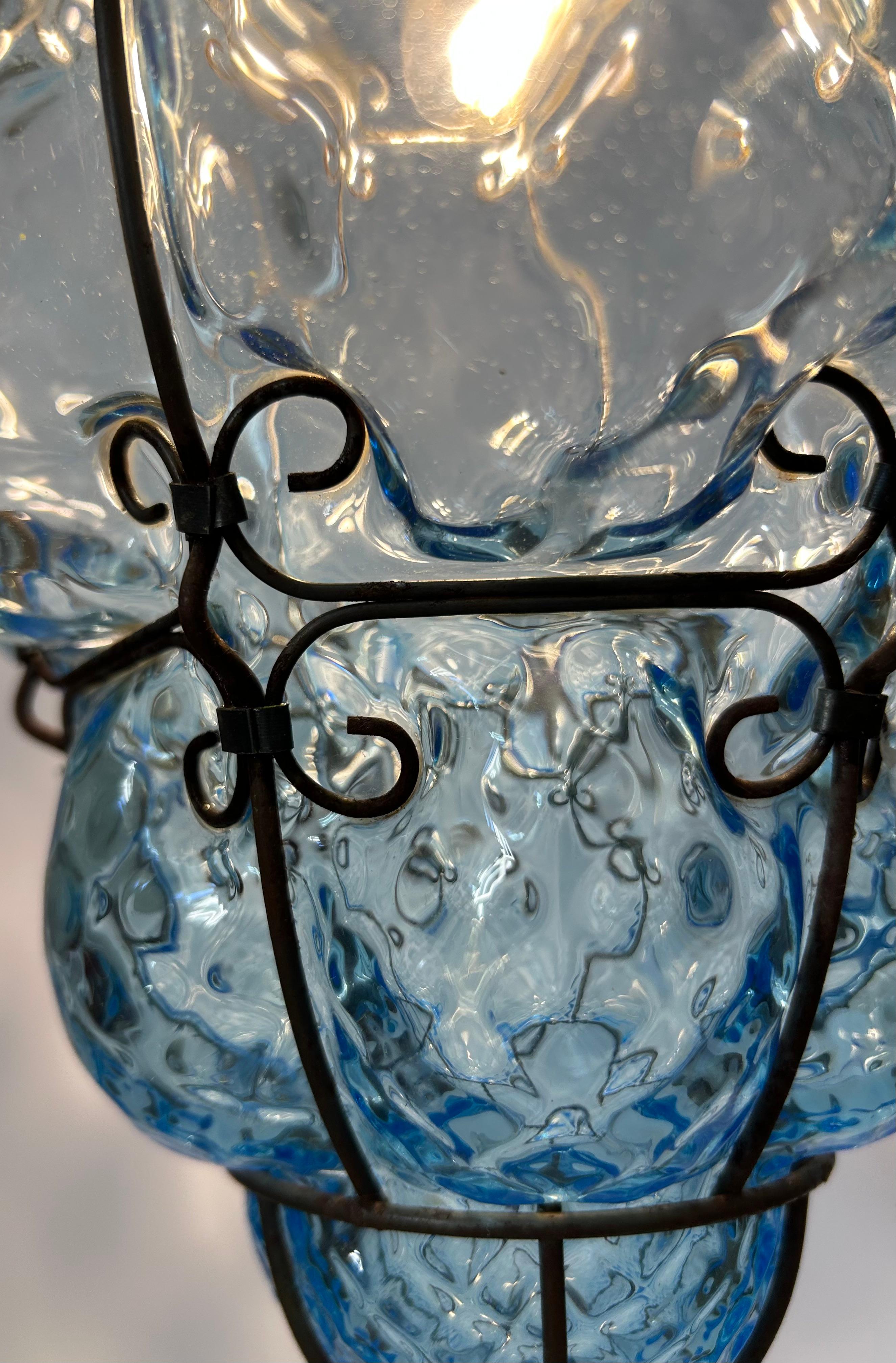 Burbuja Blu Sky, precioso colgante de cristal de Murano, años 80 finales del siglo XX en venta