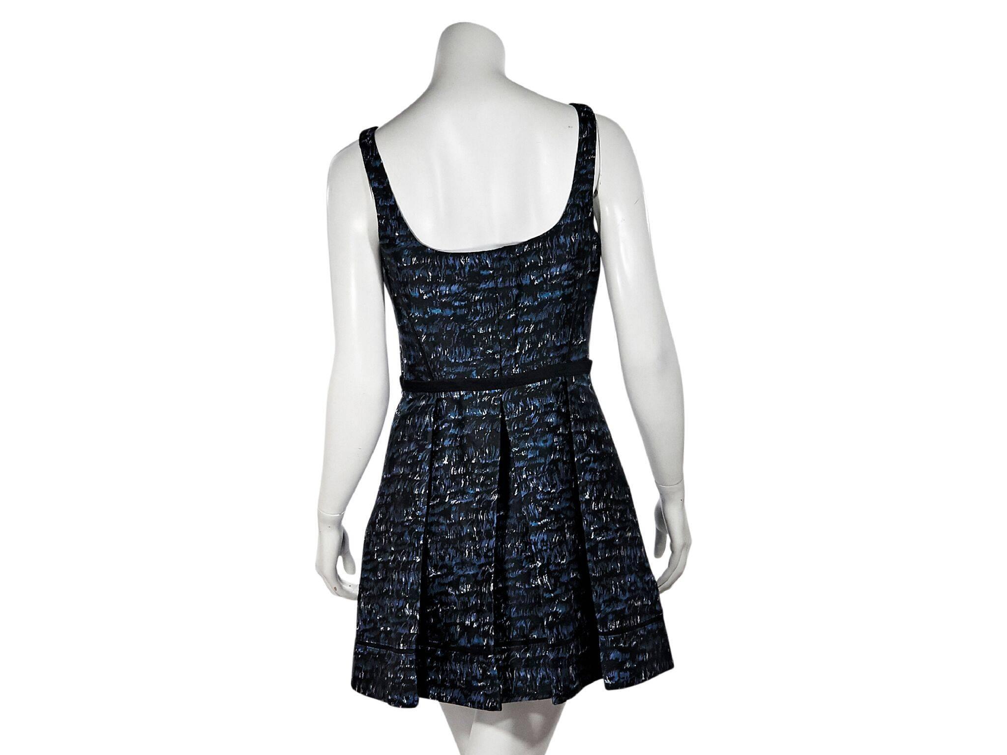 Proenza Schouler Blue and Black Printed Dress In Good Condition In New York, NY