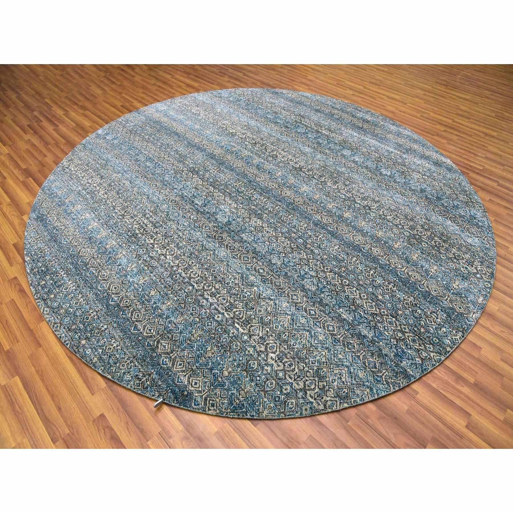 Moderne Tapis rond Kohinoor Herat Design 100 % laine nouée à la main 10'0