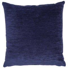 Blue 17th Century Modern Skull Cushion with Blue Fringe by Knots Rugs