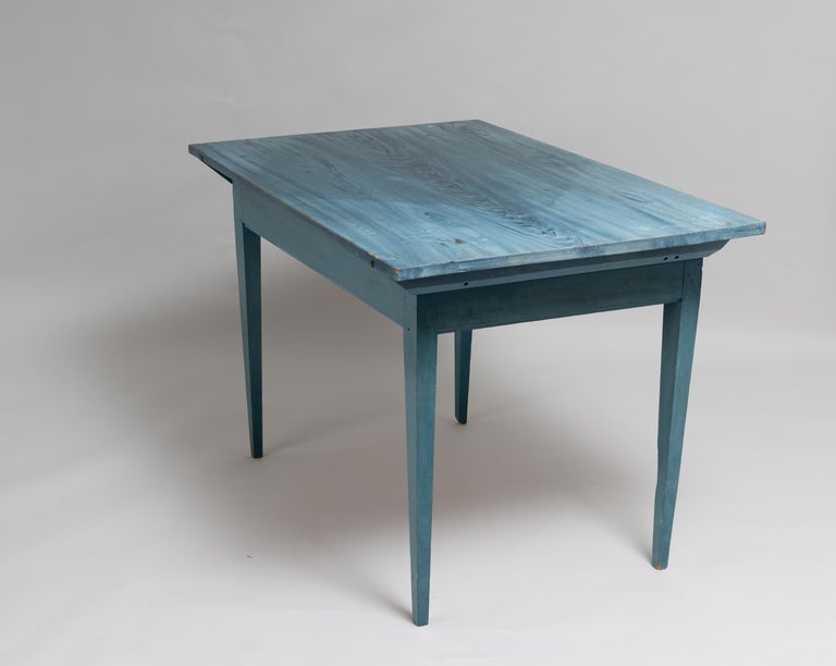 Blue 19th Century Swedish Gustavian Country Table or Desk 2