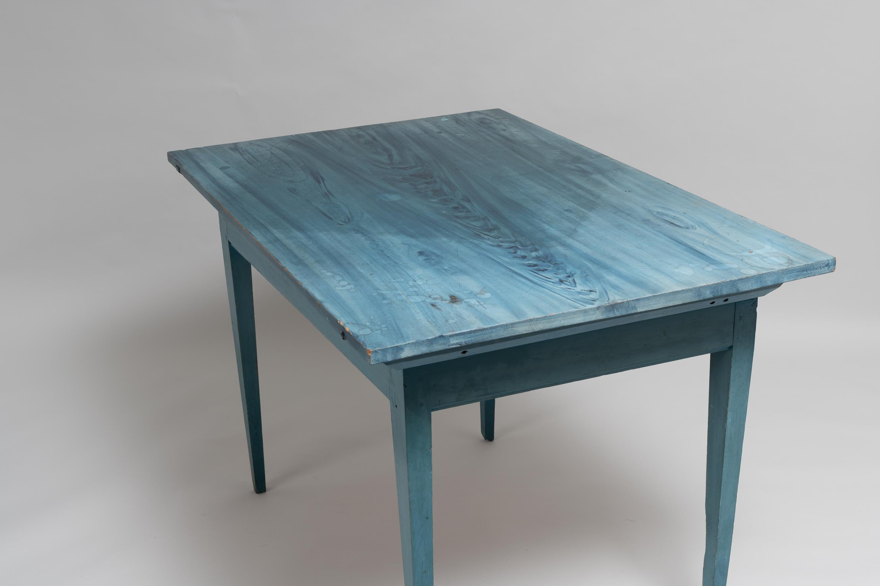 Blue 19th Century Swedish Gustavian Country Table or Desk 3