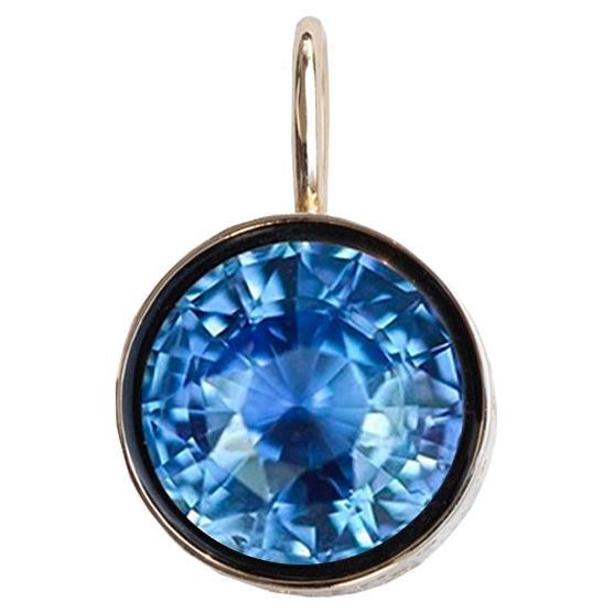 Blue 5ct Sapphire Constellation Pendant 10Kt Gold with Diamonds For Sale