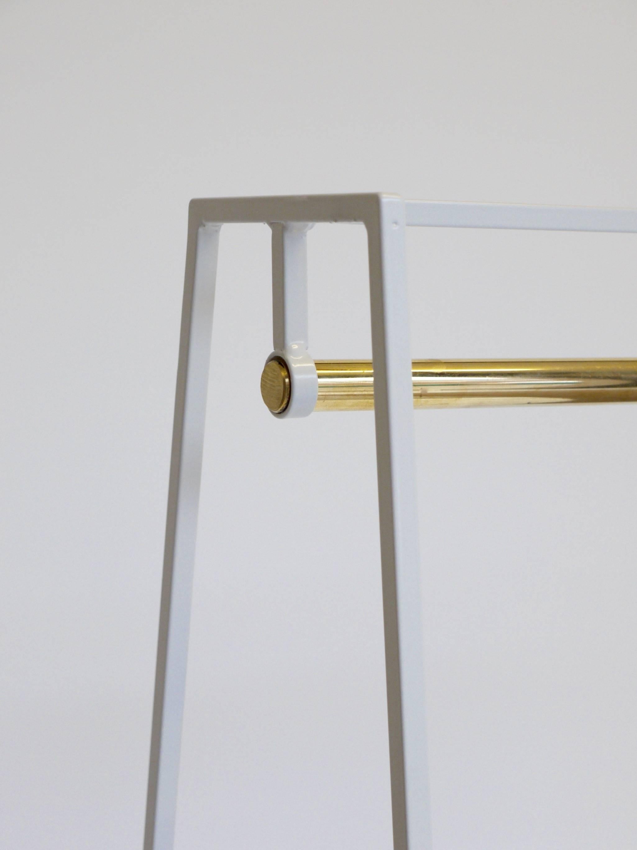 Blue ‘A' Clothes Rail with a Brass Pole Luxury Clothes Hanger For Sale 9