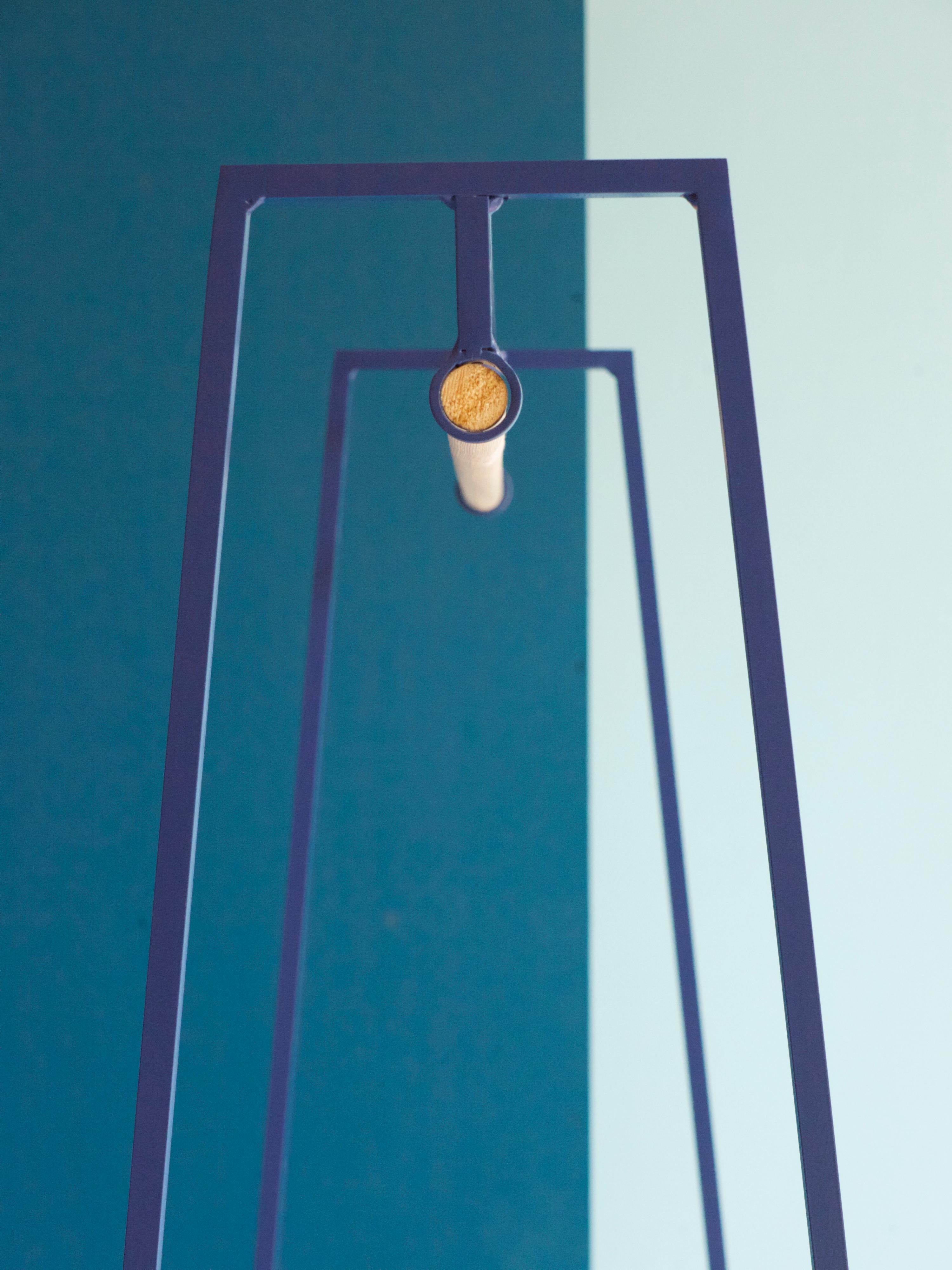 Blue ‘A' Clothes Rail with a Brass Pole Luxury Clothes Hanger In New Condition For Sale In Leicester, GB