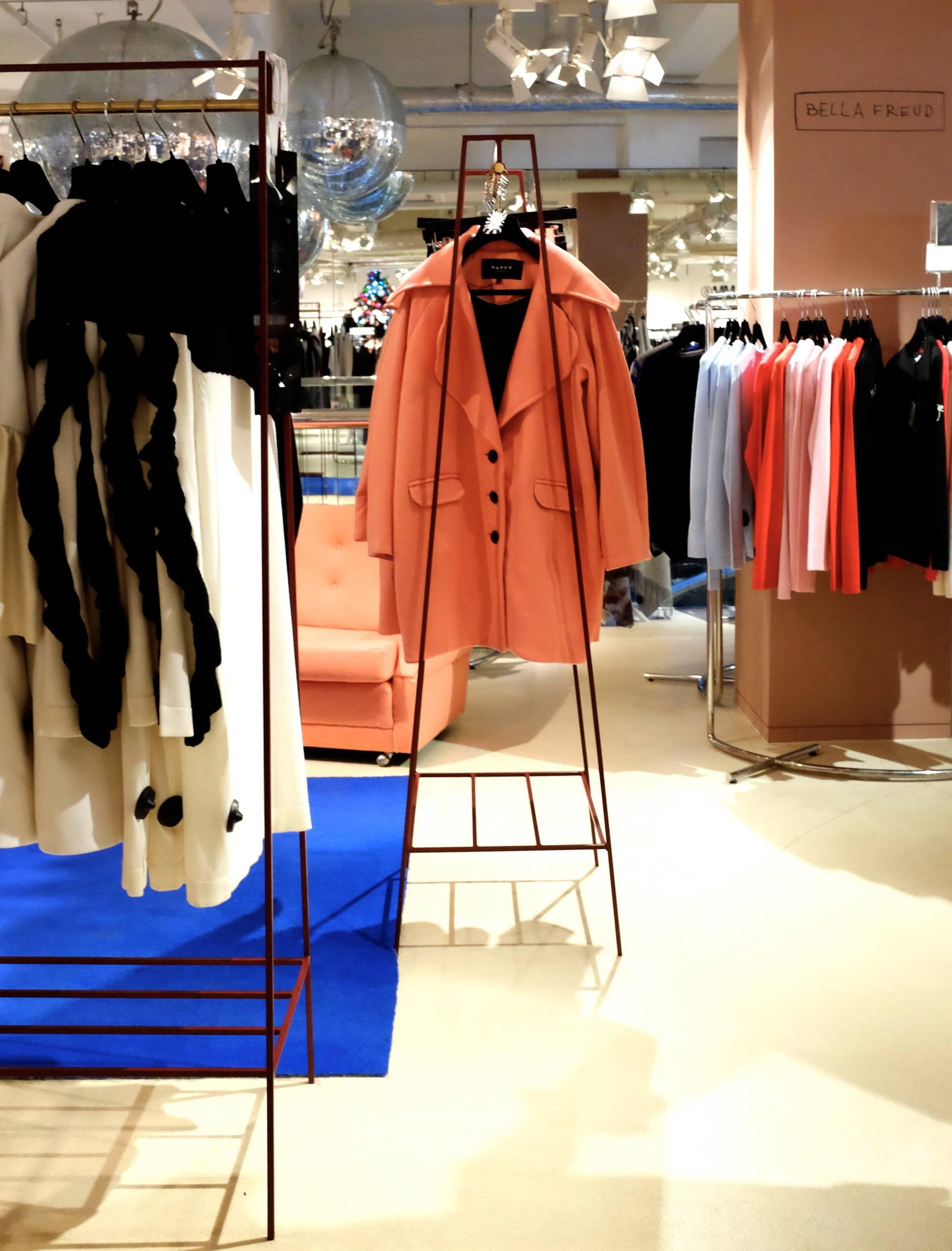 Blue ‘A' Clothes Rail with a Brass Pole Luxury Clothes Hanger For Sale 1