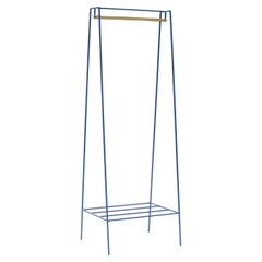 Blue ‘A' Clothes Rail with a Brass Pole Luxury Clothes Hanger