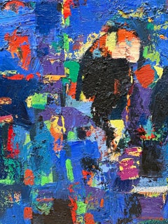 Peinture à l'huile abstraite bleue de Vahan Yervandyan