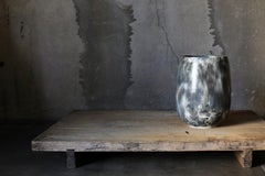 Blue Abstract Painted Vase by Scarlet Pottery