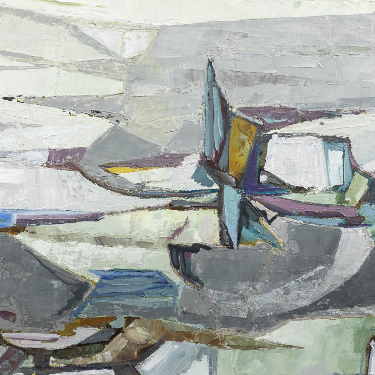 Blaue abstrakte Malerei von Artist Planet:: um 1960 (Moderne der Mitte des Jahrhunderts) im Angebot