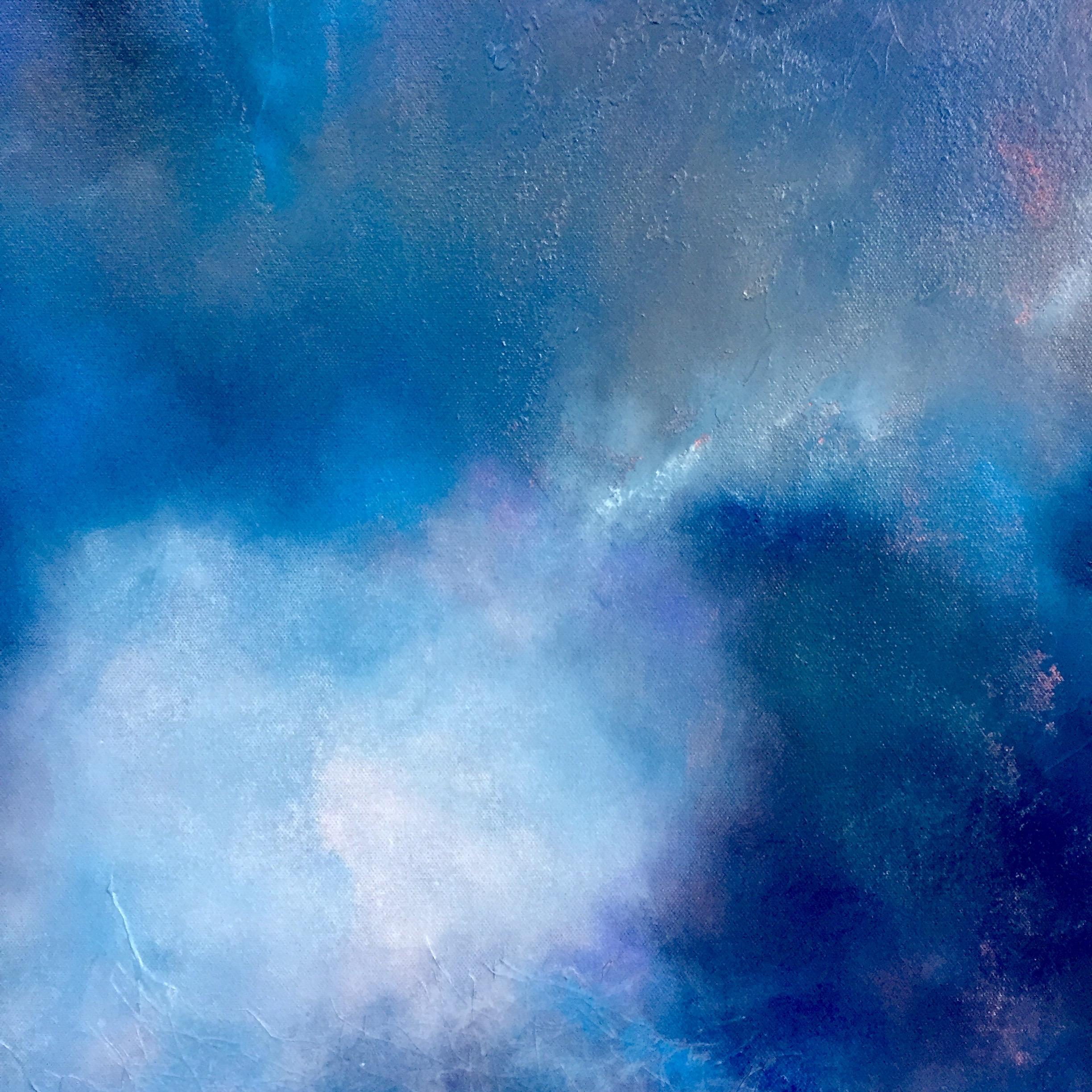 Modern Blue Abstract Painting Titled 