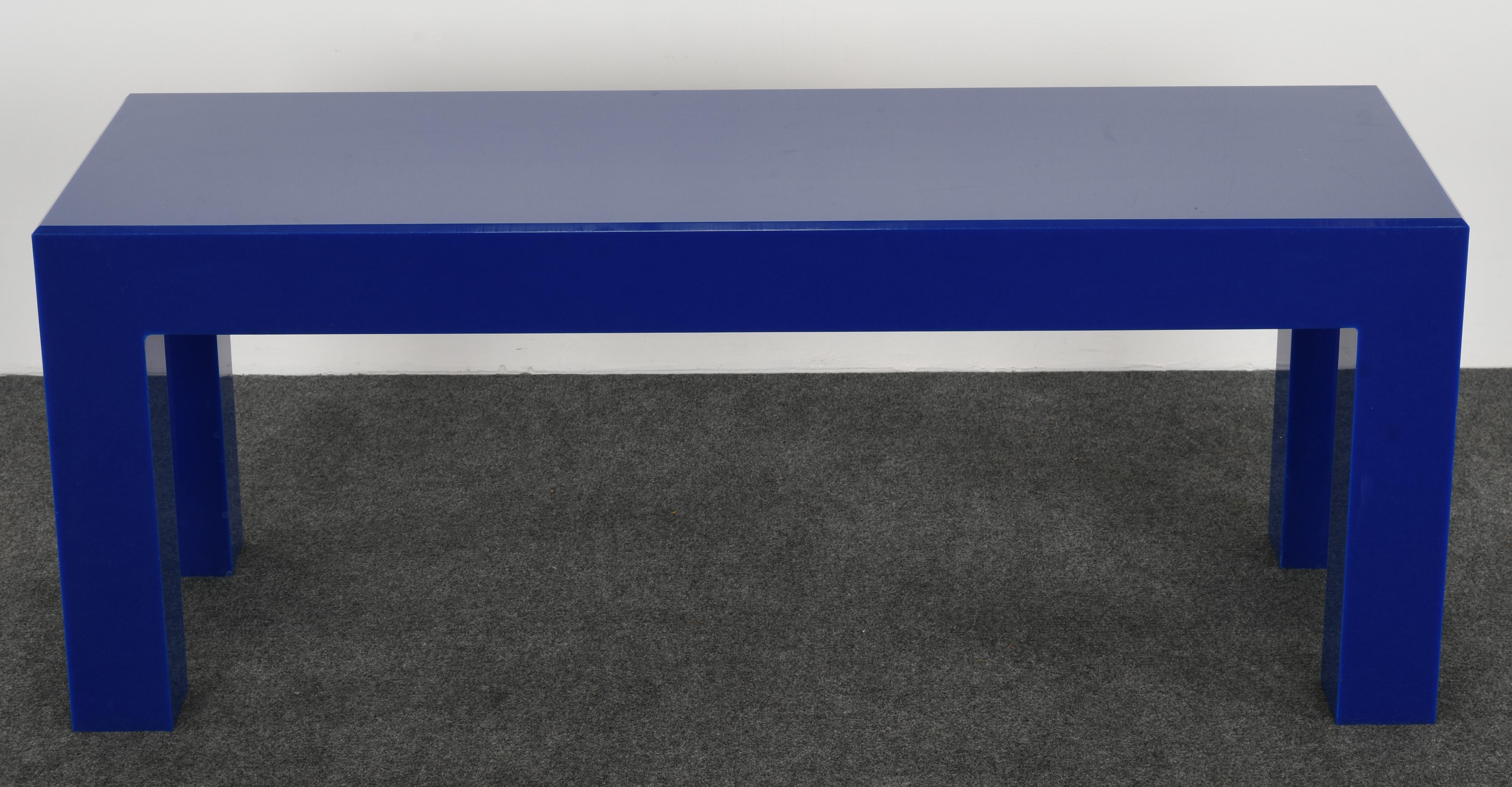 blue acrylic table
