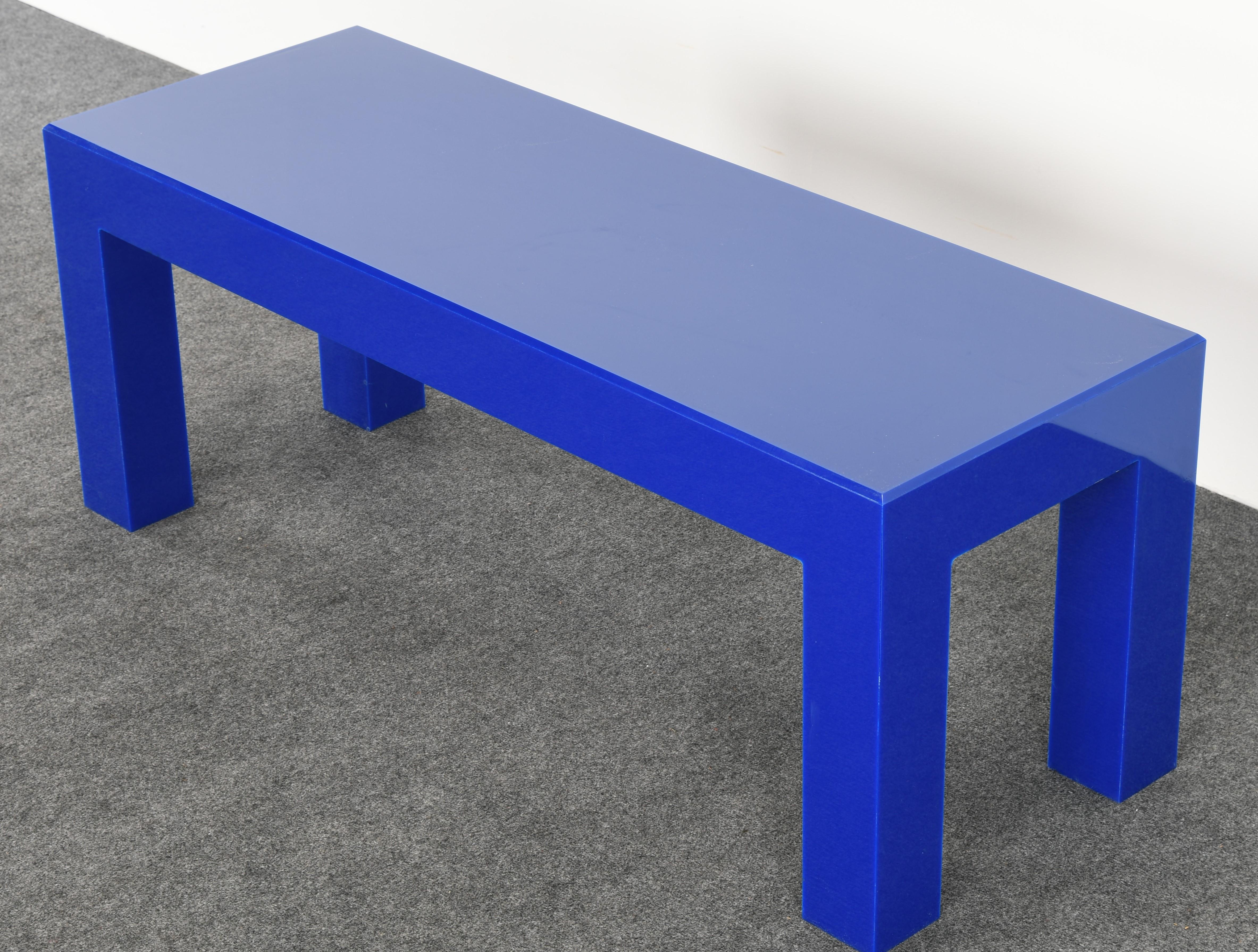 Blue Acrylic Coffee Table, 1980s 1