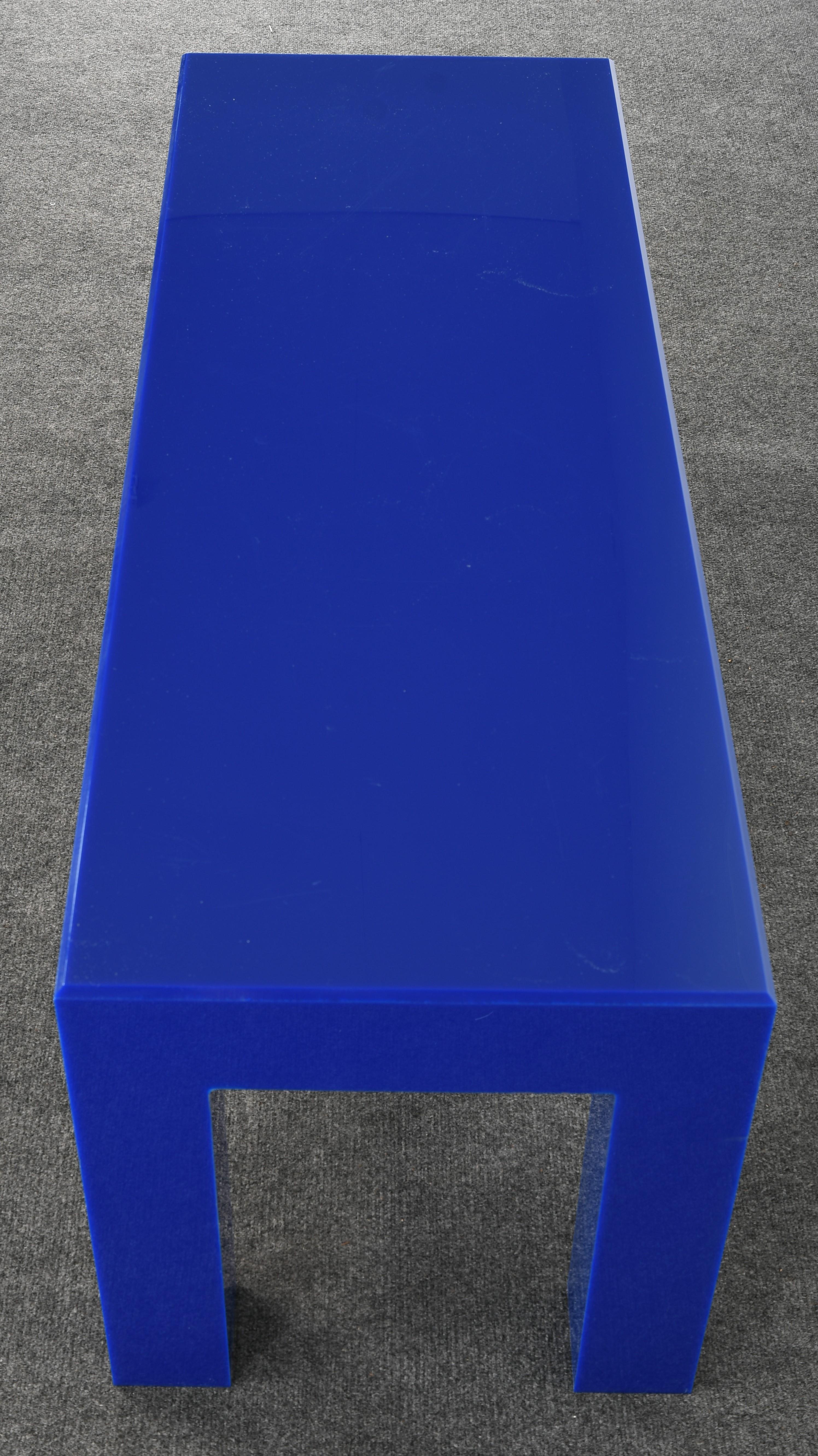 Blue Acrylic Coffee Table, 1980s 2