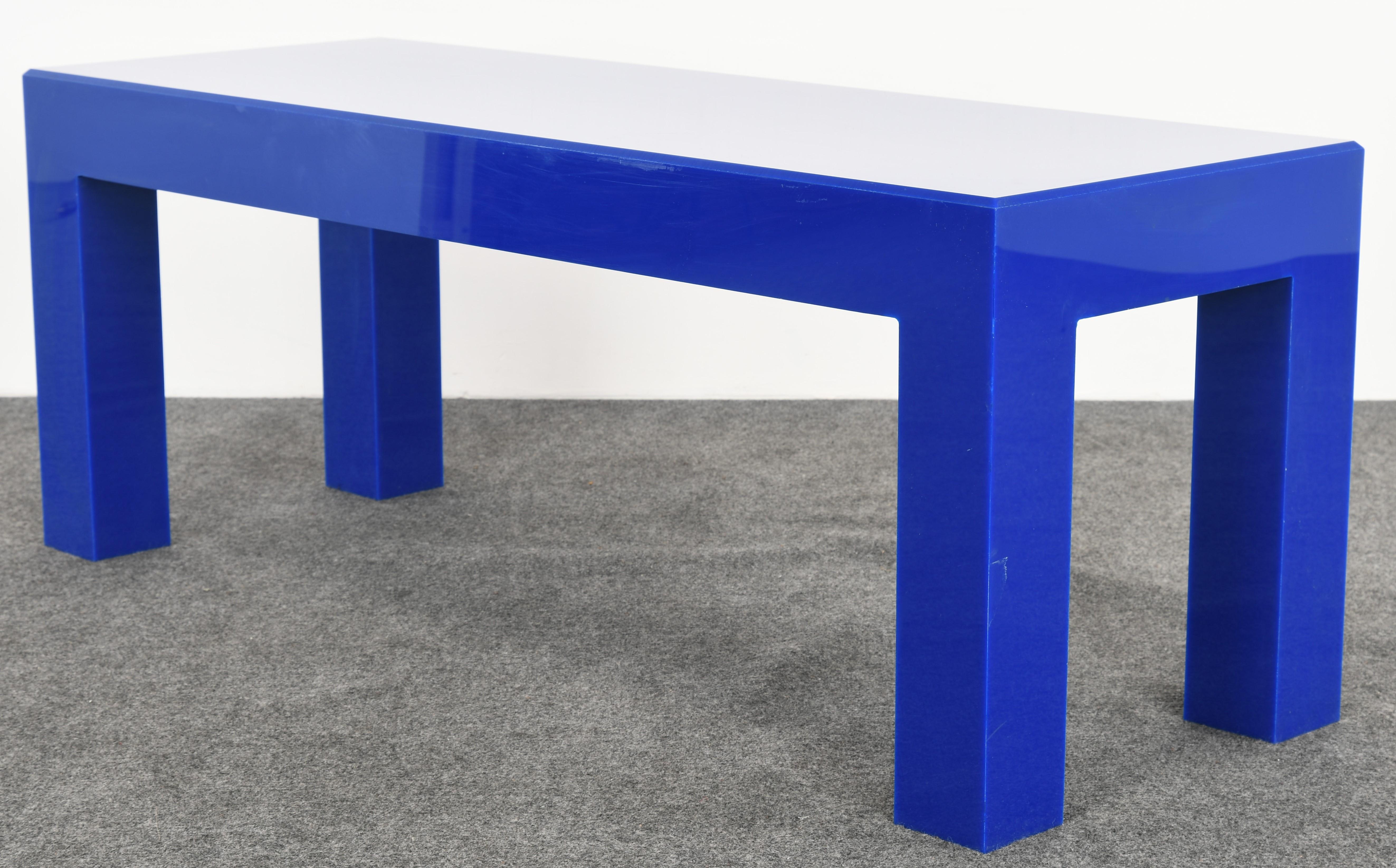 Blue Acrylic Coffee Table, 1980s 3