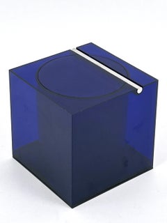 Secchiello o contenitore per il ghiaccio in acrilico blu di Studio O.P.I. per Cini & Nils, Italia, anni ’70
