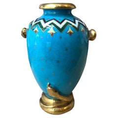 Blue Aesthetic Porcelain Vase Attributed in the Style of Christopher Dresser