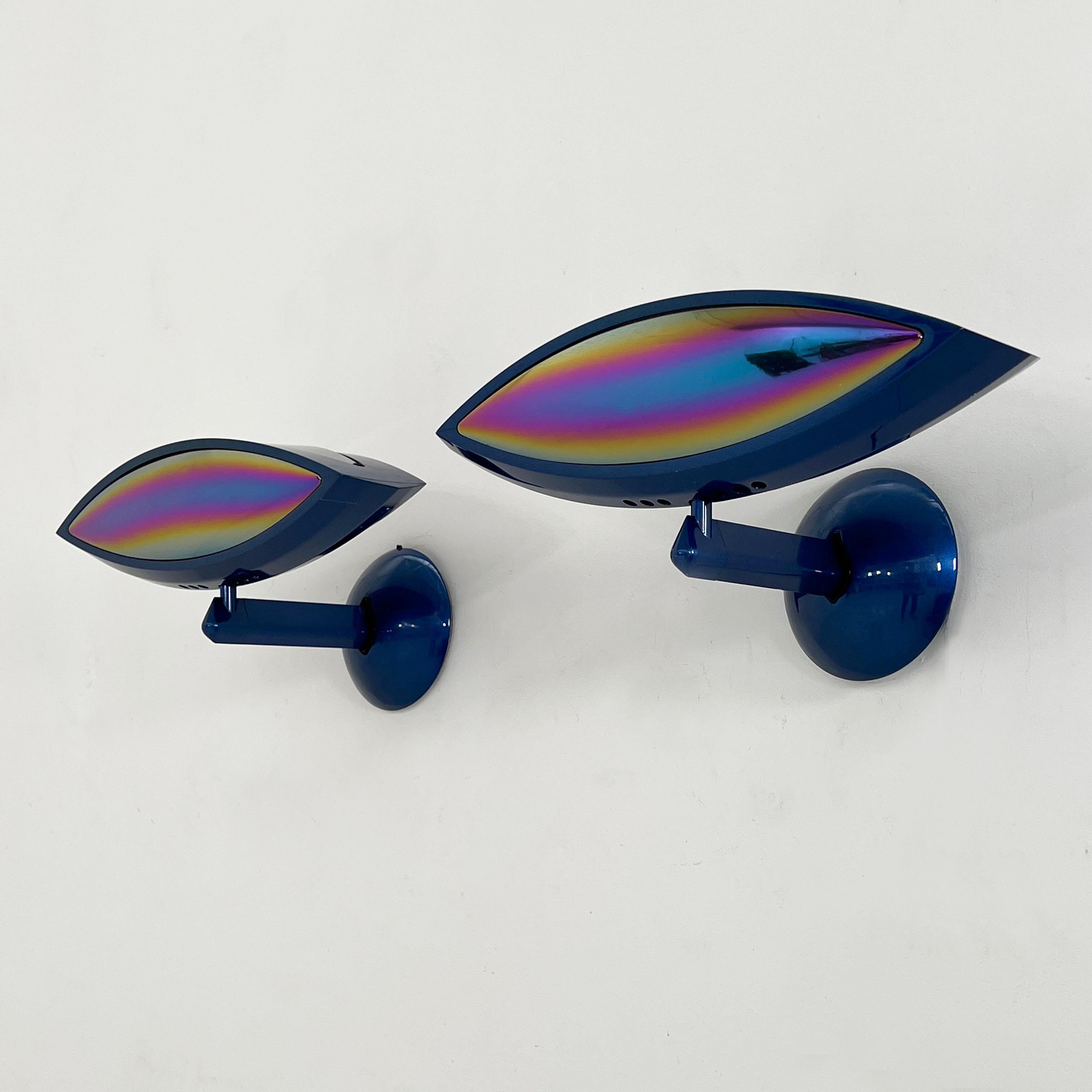 Blue Aeto Wall Lamp by Fabio Lombardo for Flos, 1980s In Good Condition For Sale In Ixelles, Bruxelles
