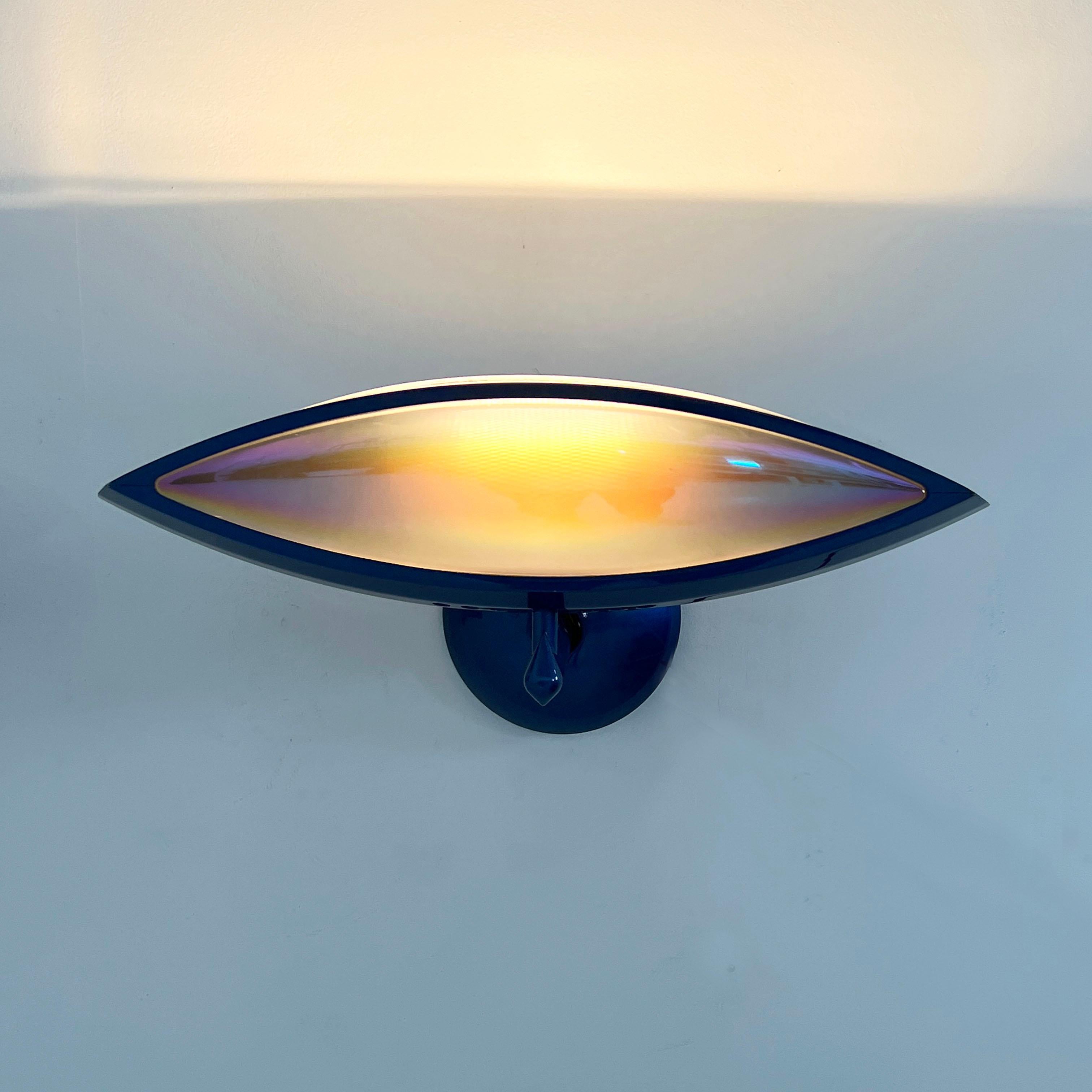 Late 20th Century Blue Aeto Wall Lamp by Fabio Lombardo for Flos, 1980s For Sale