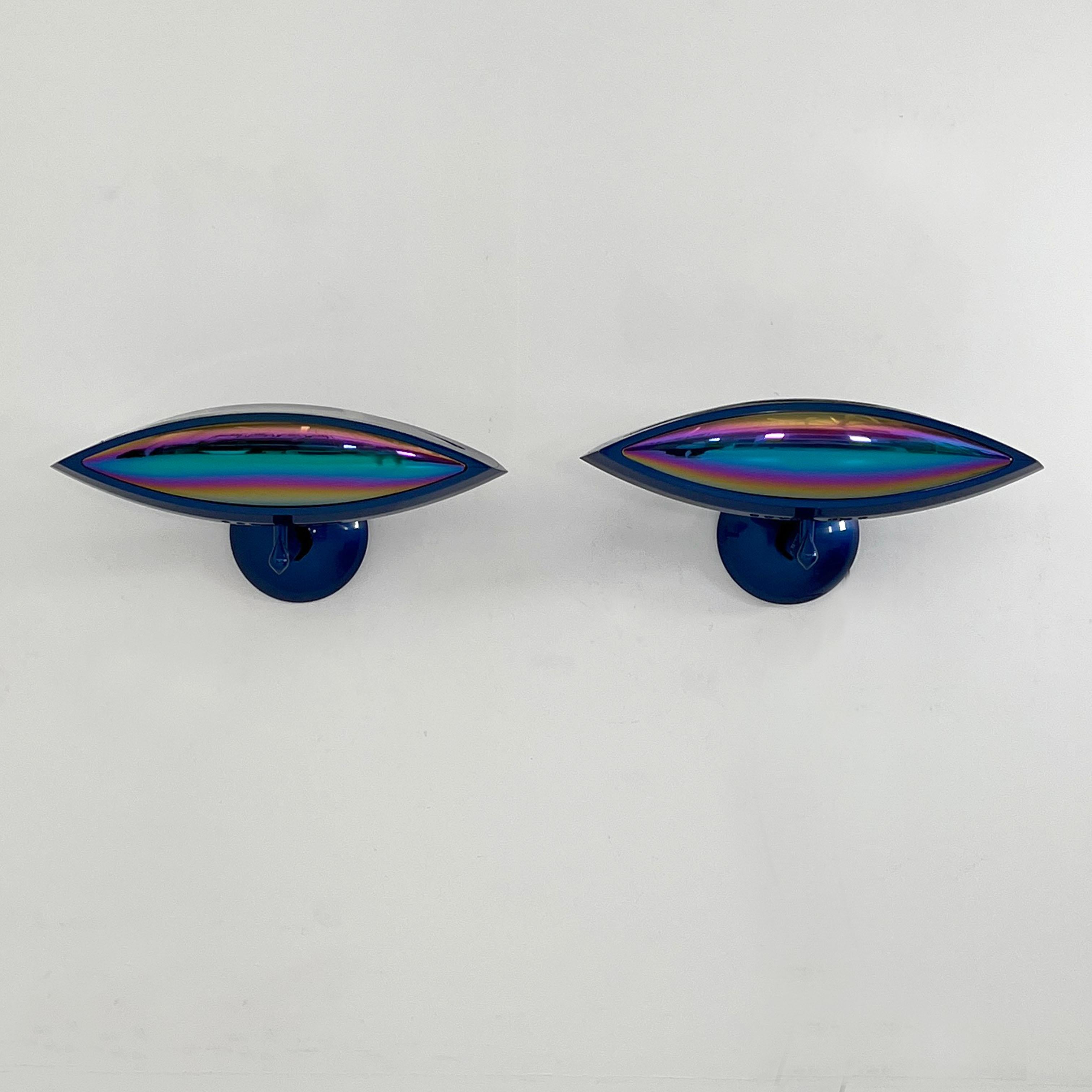 Late 20th Century Blue Aeto Wall Lamp by Fabio Lombardo for Flos, 1980s