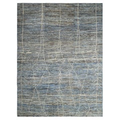 Blue Afghan Moroccan Wool Hand Knotted Rug 10 ft x 14 ft , Slate Drift Field Blue Afghan Moroccan Wool Hand Knotted Rug 10 ft x 14 ft , Slate Drift Field