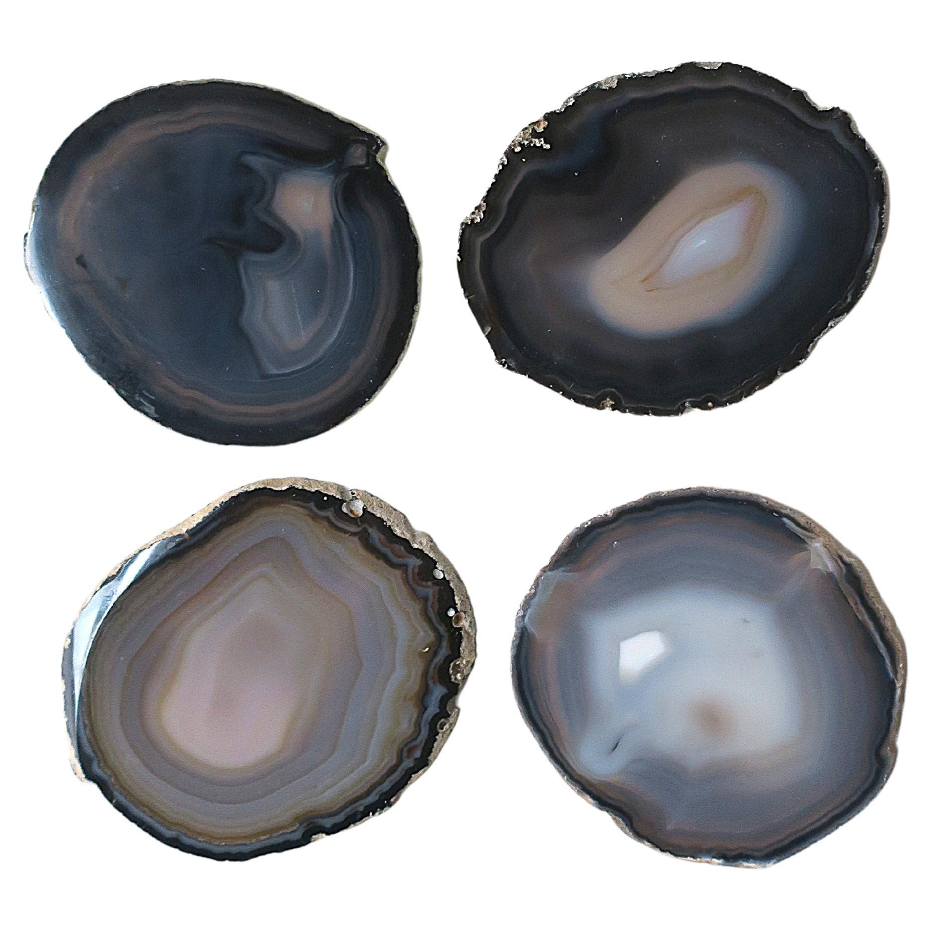 Blue Agate Coasters, Set of 4