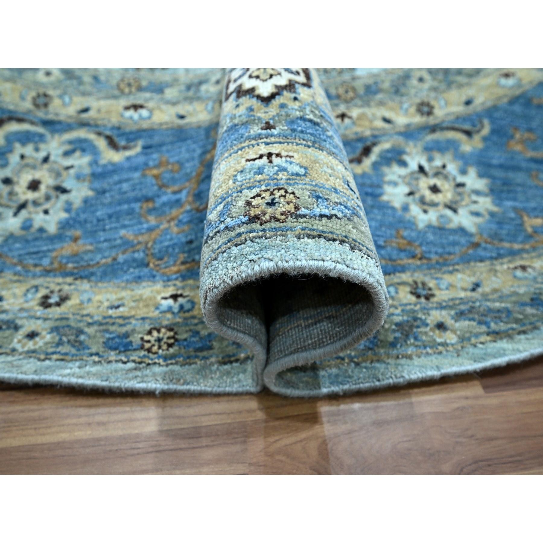 Tapis rond Agra Shah Abbas à motifs de fleurs noués à la main 8'11
