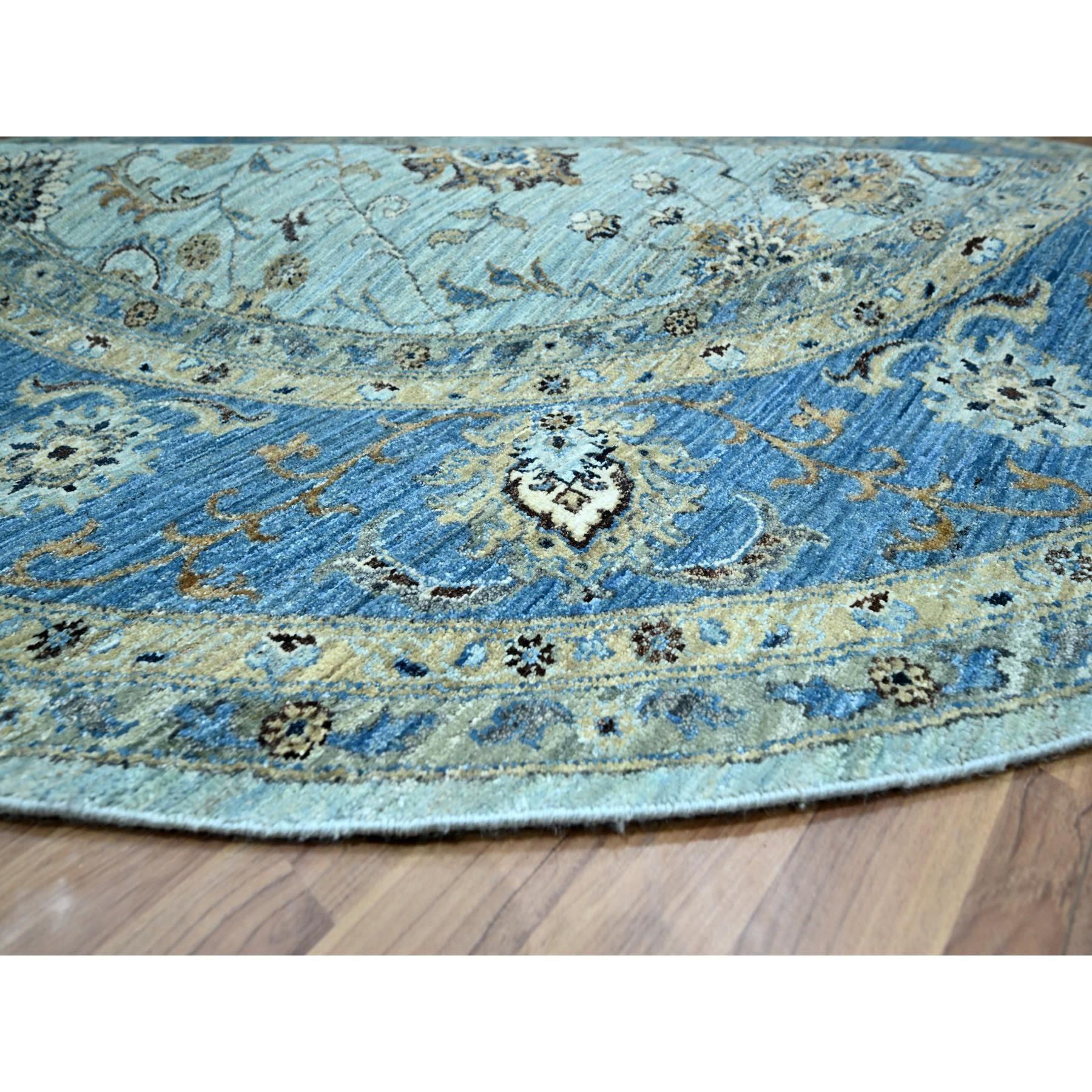 XXIe siècle et contemporain Tapis rond Agra Shah Abbas à motifs de fleurs noués à la main 8'11