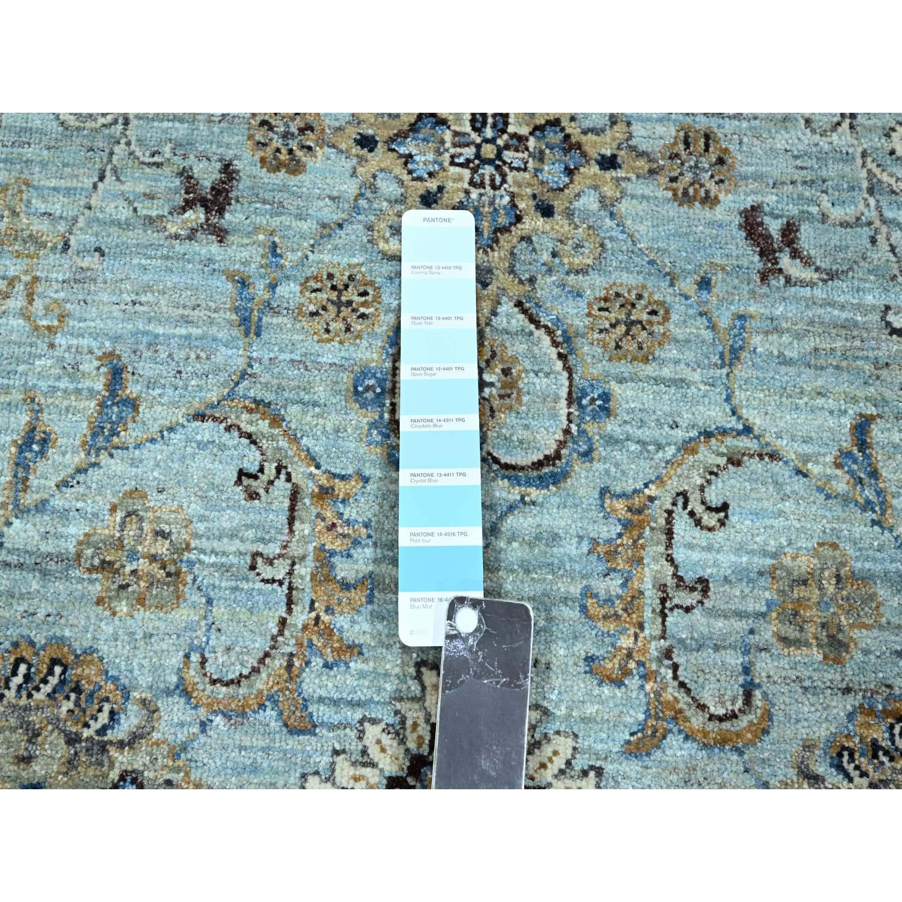 Laine Tapis rond Agra Shah Abbas à motifs de fleurs noués à la main 8'11