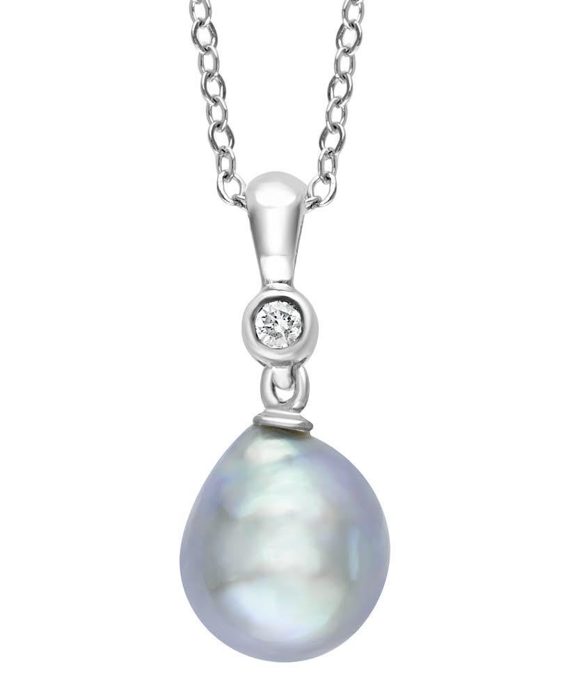 white gold pearl pendant necklace