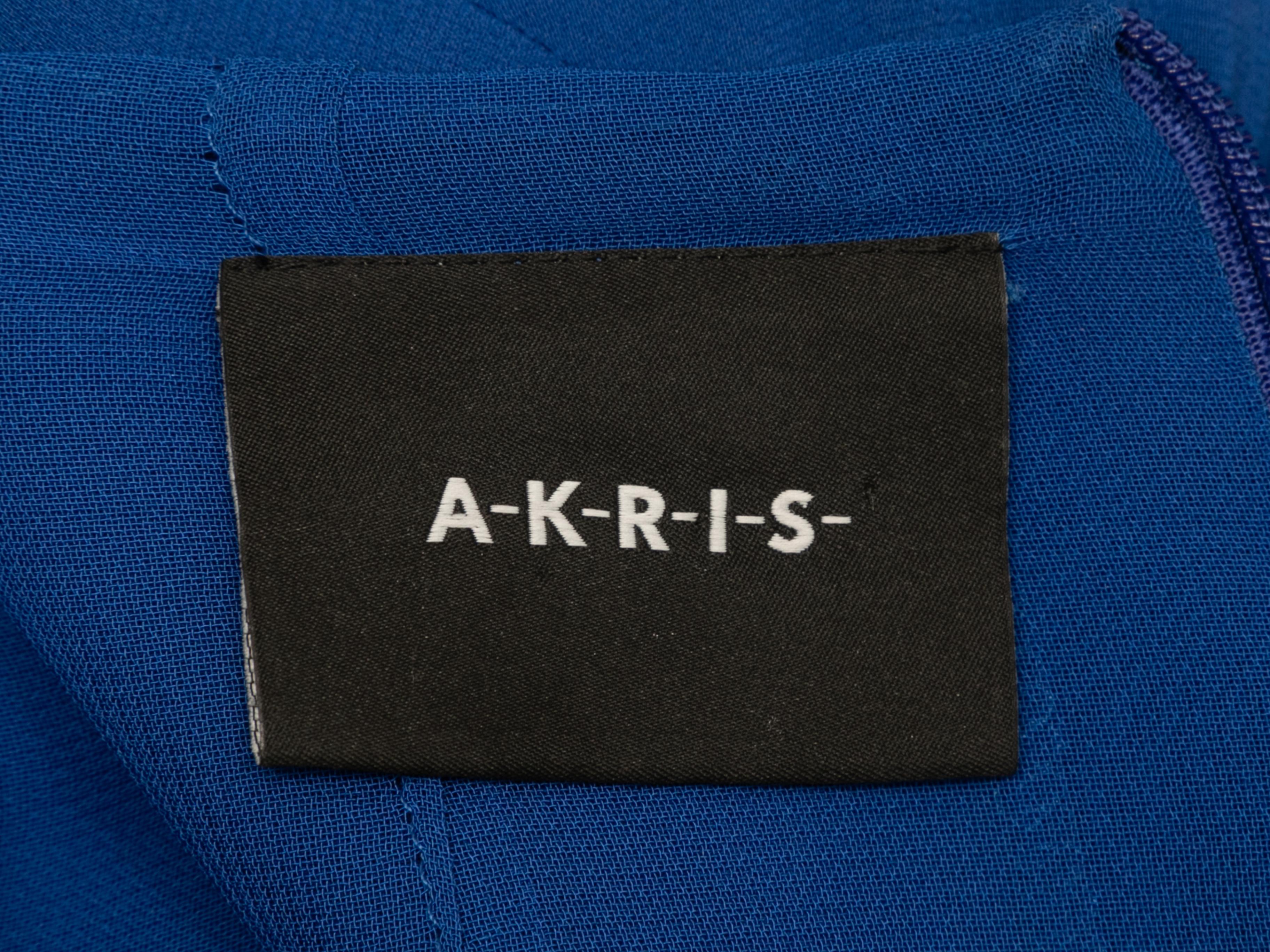 Blue Akris Long Sleeve Silk Gown Size US 8 For Sale 1