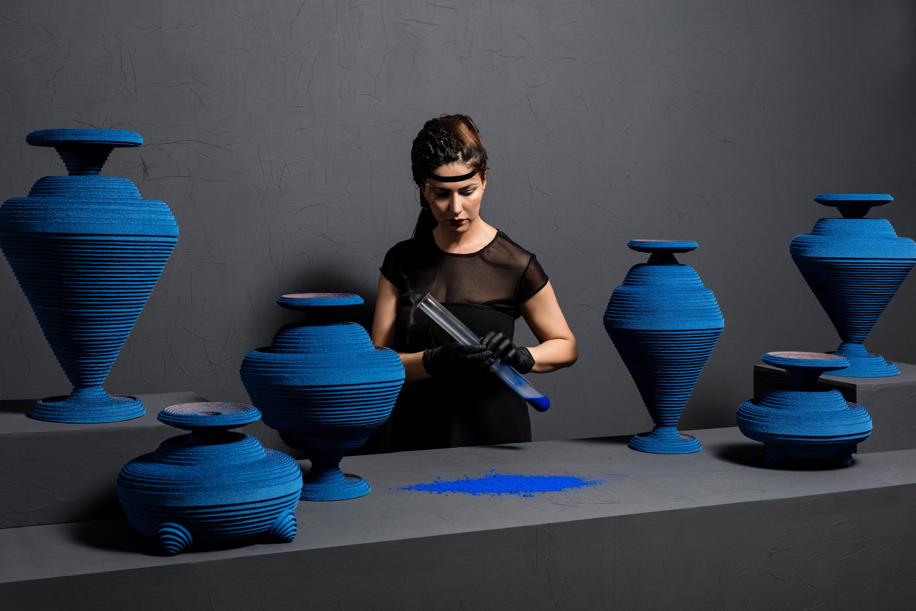 Dutch Blue Alchemy Vase by Siba Sahabi