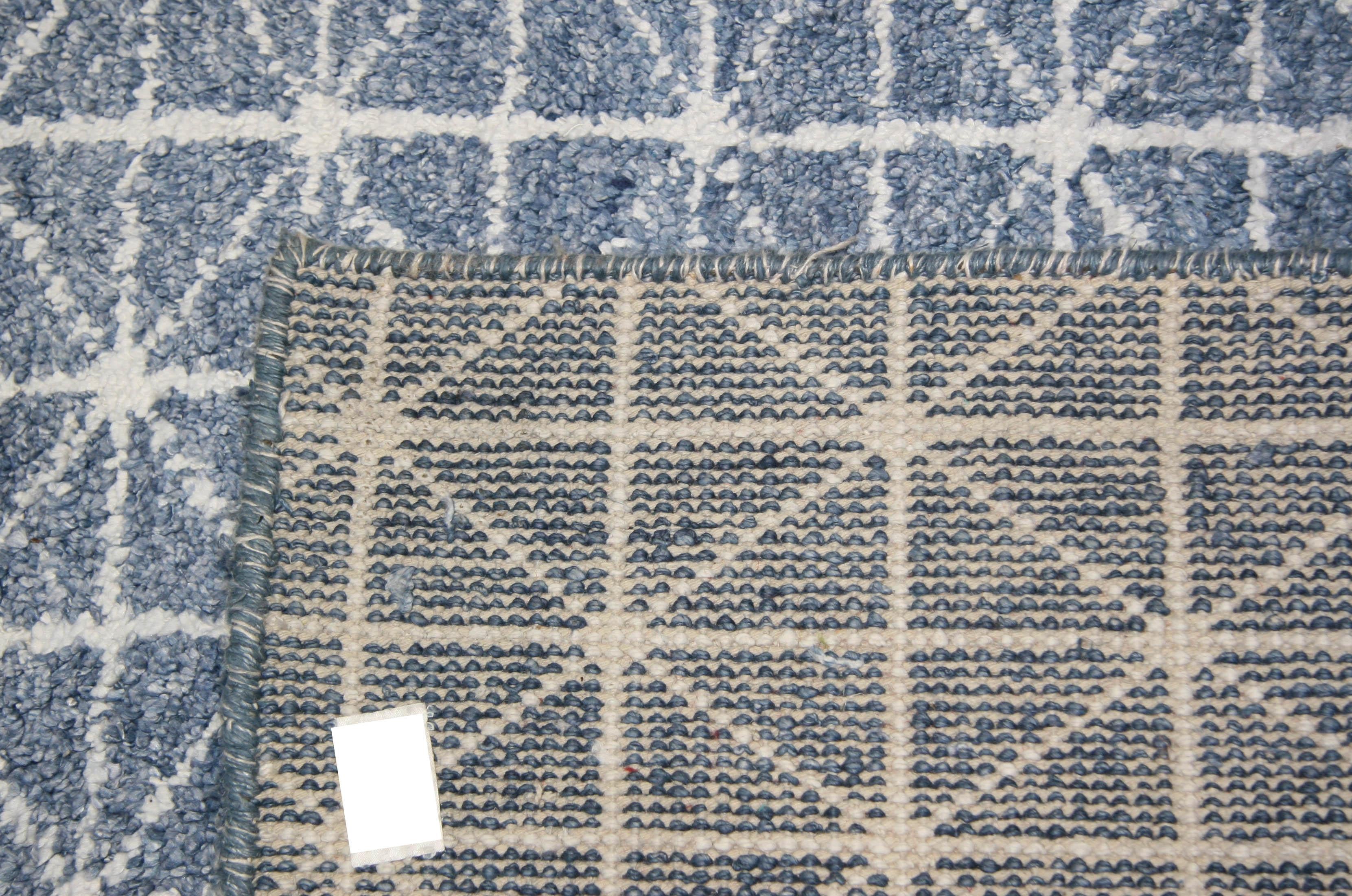 Hand-Knotted  Blue All-Over Design Contemporary Rug For Sale