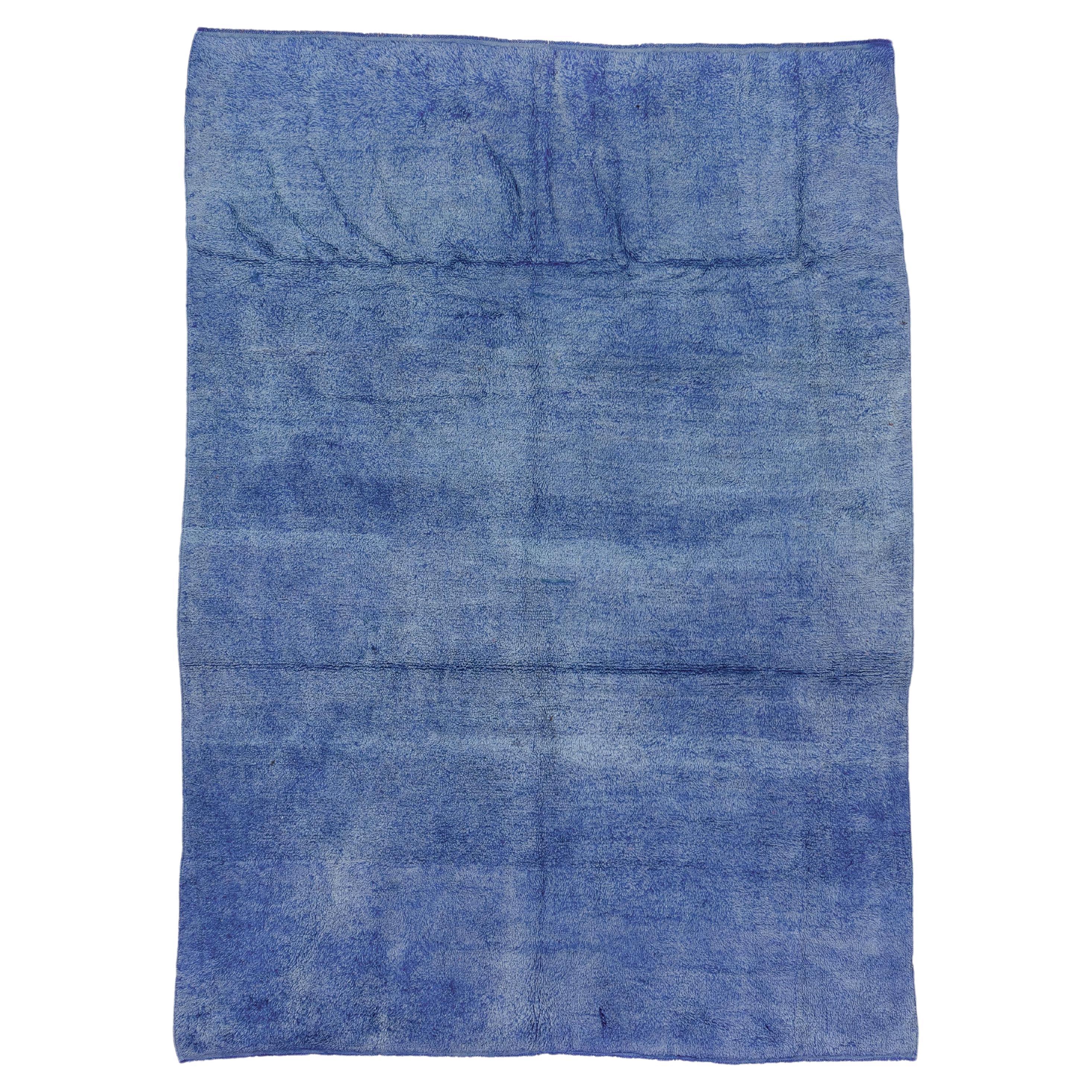 Blue Allover Field Moroccan Rug For Sale