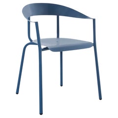 Blue AluMito Chair with Armrests by Pascal Bosetti