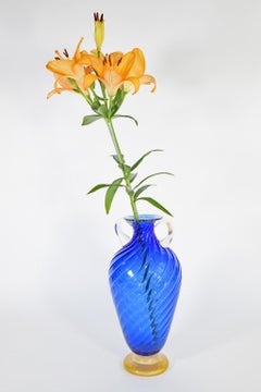 Blue Amphora Vase by Cenedese for Seguso Vetri d`Arte, Murano, Italy, 1990s