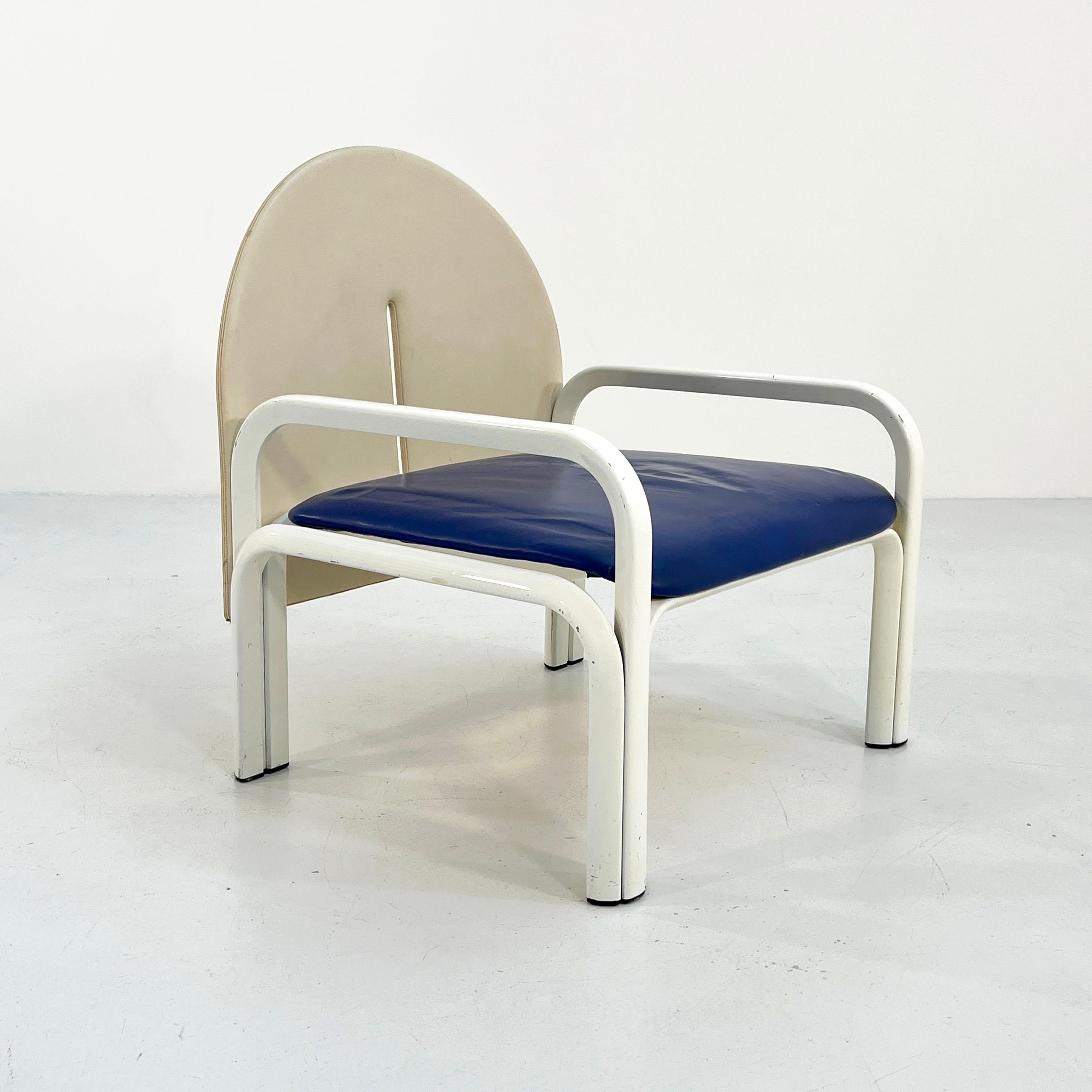 Blue and Beige 54 L Armchair by Gae Aulenti for Knoll International, 1970s 4