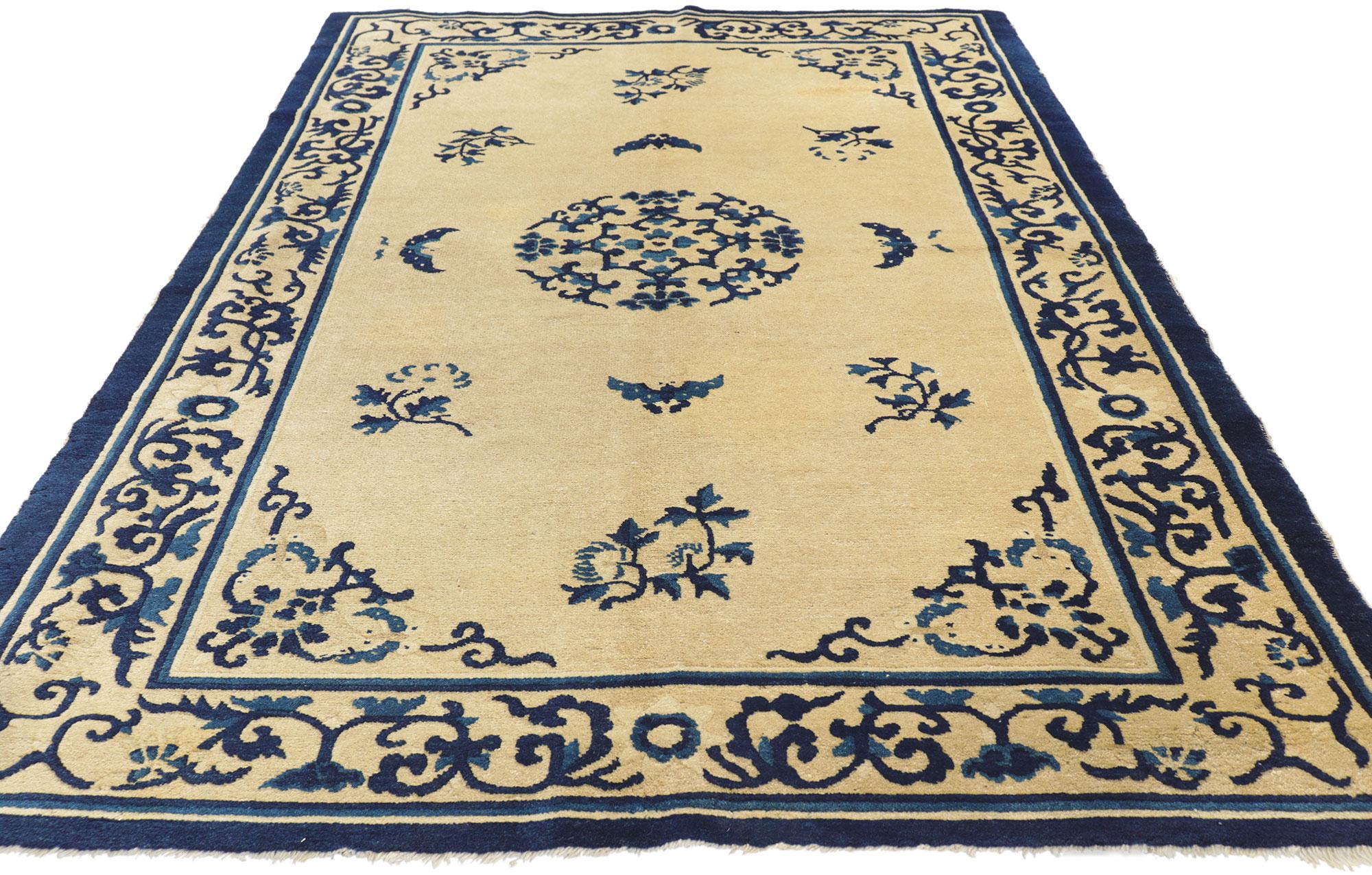 blue chinoiserie rug
