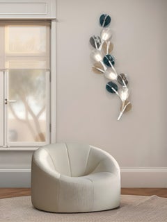 HIEDRA Applique in vetro blu e beige realizzate a mano a Barcellona