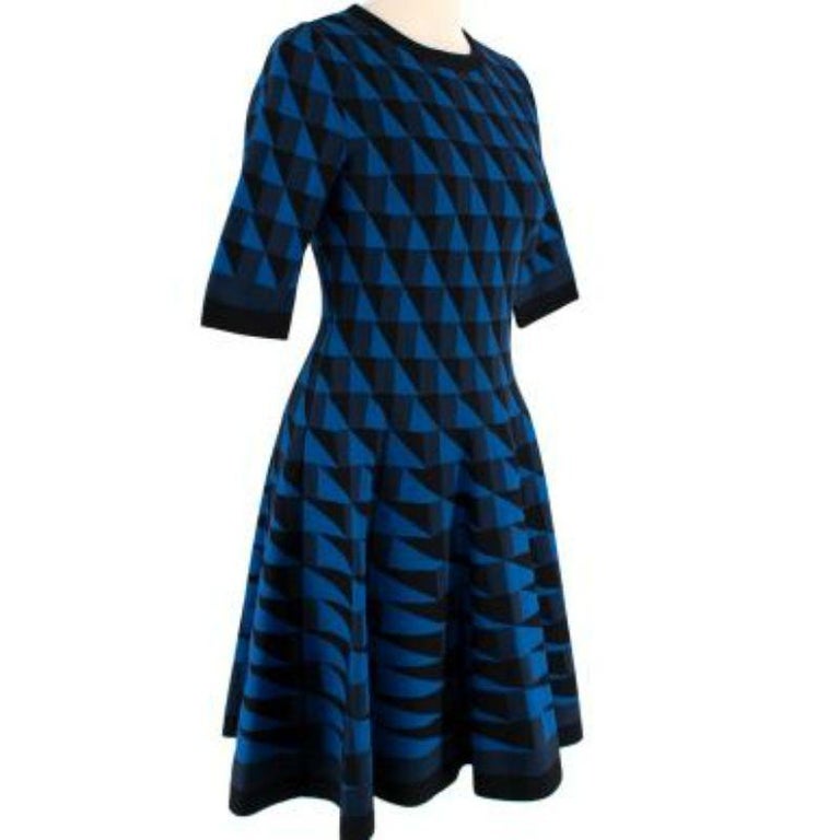 Louis Vuitton Blue Tweed Skater Dress